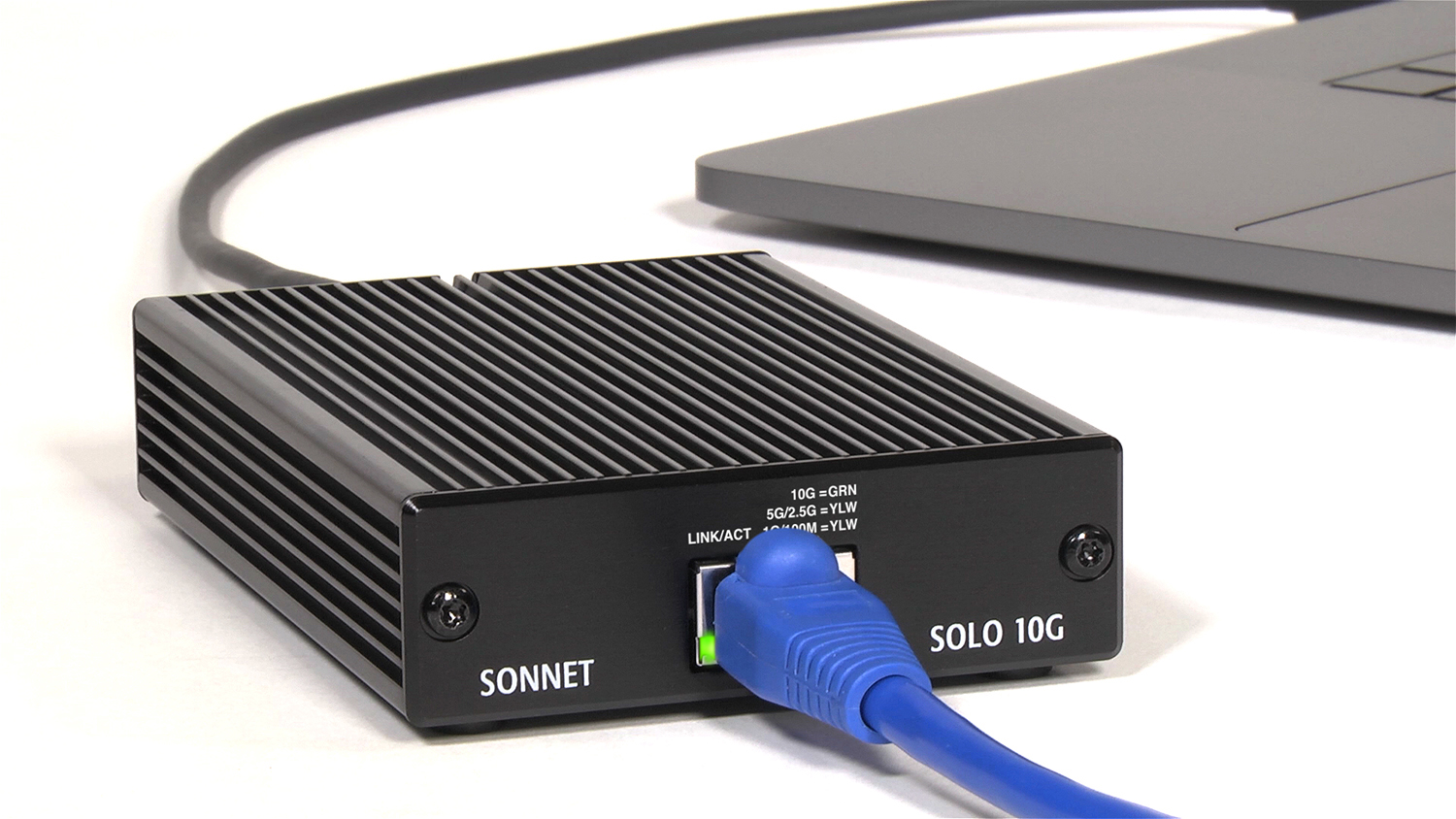 Sonnet Solo 10G – Thunderbolt 3 till 10GBASE-T Ethernet Adapter med stöd för NBASE-T