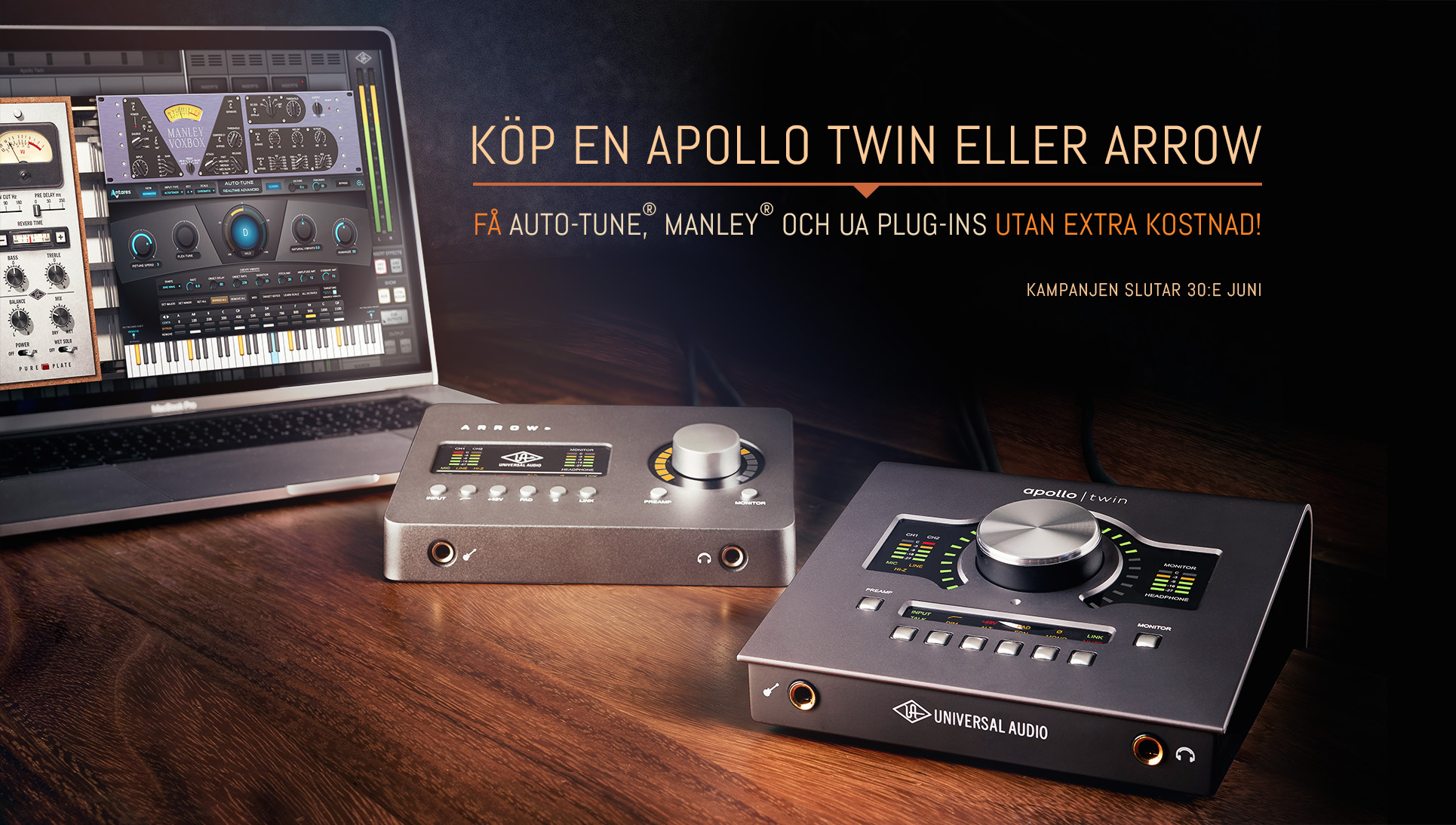 Universal Audio kampanj – Köp Apollo Twin eller Arrow och få Auto-Tune, Manley och UA plug-ins utan extra kostnad