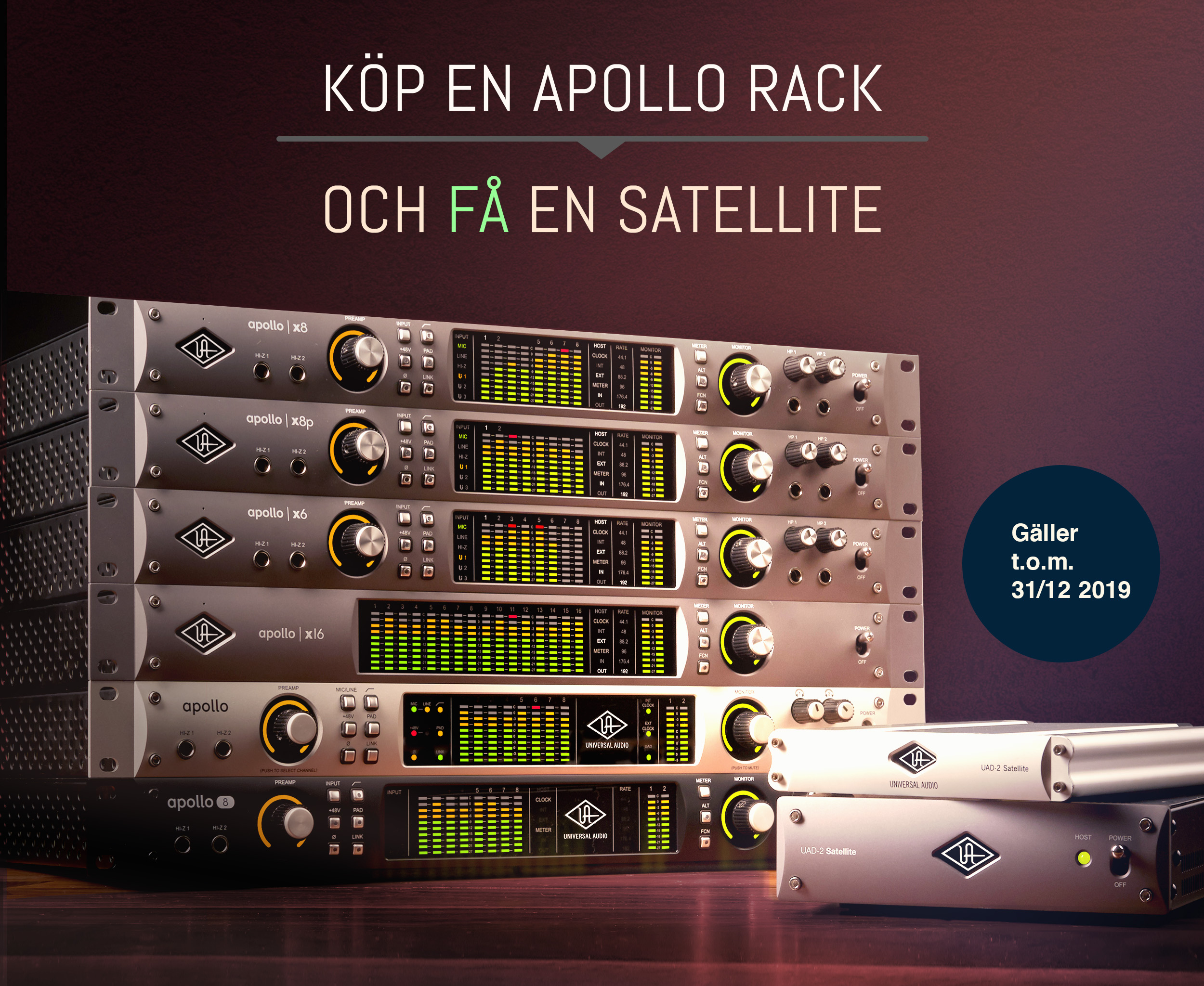 Universal Audio kampanj – Köp Apollo rack och få Satellite utan extra kostnad