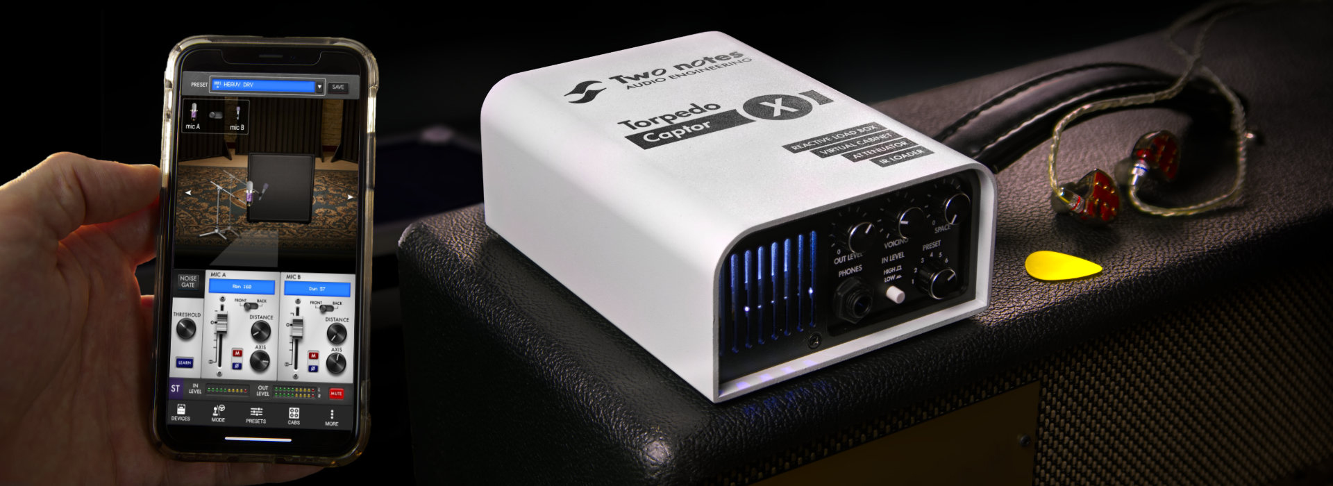 Two Notes Captor X – En kompakt reaktiv load-box, attenuator, kabinettsimulering och IR Loader i stereo